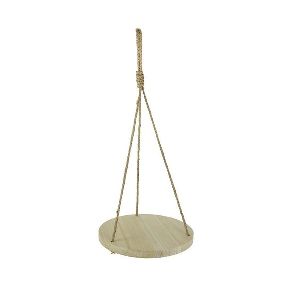 Circular Wood Hanging Decorative Display Shelf Rope Hanging Farmhouse Decor - Picture 1 of 3